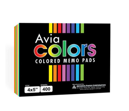 1 BUNDLE AVIA Colored Memo Pad (400s x 40 Packs)