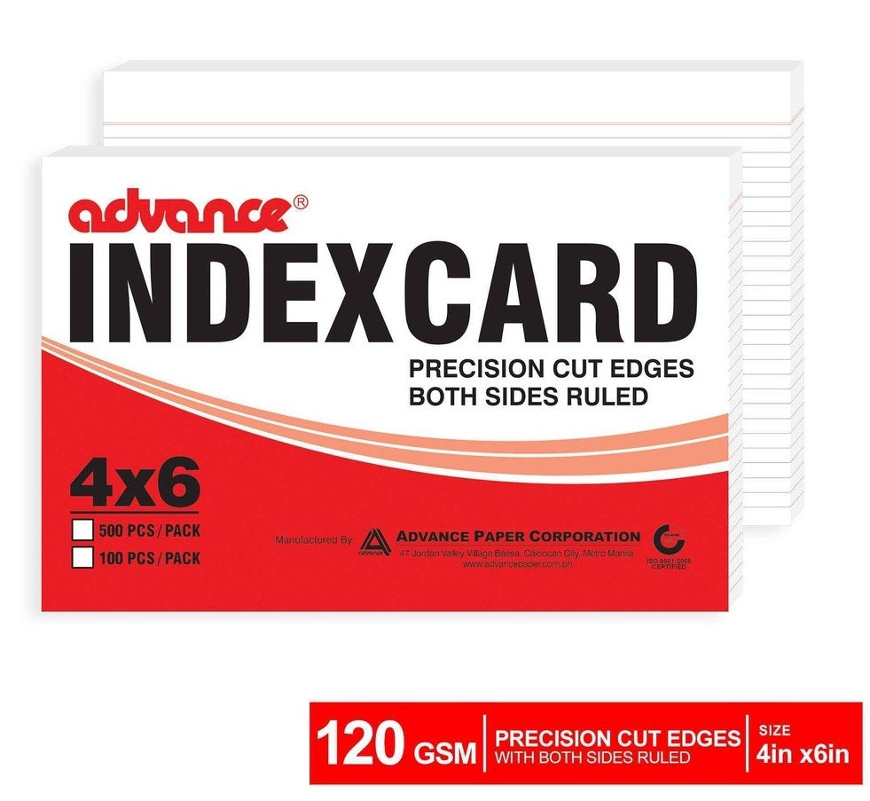 1 BUNDLE Advance Index Card White (100 PCS/Pack)