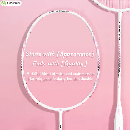 ALPSPORT CY 8U/G5 22-28Lbs Lightweight Carbon Fiber Badminton Racket (Single)