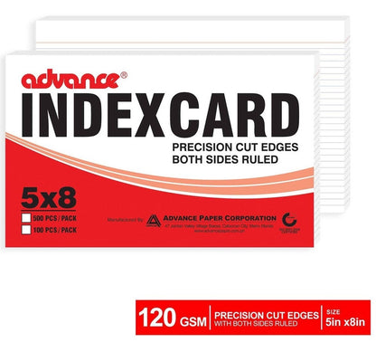 1 BUNDLE Advance Index Card White (100 PCS/Pack)
