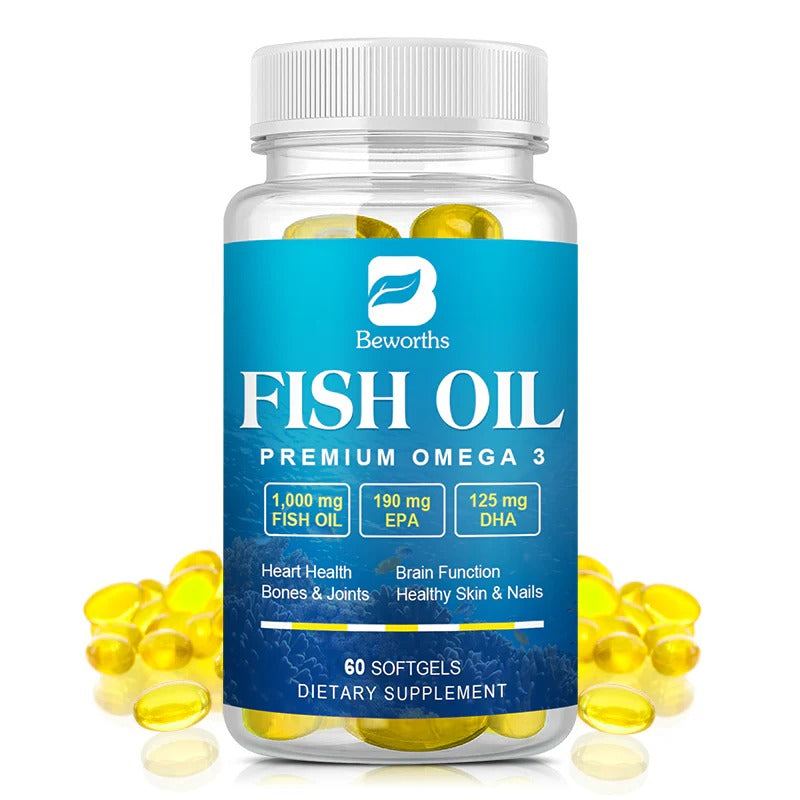 Beworths Fish Oil Premium Omega 3 Capsules Non-GMO Vegetarian