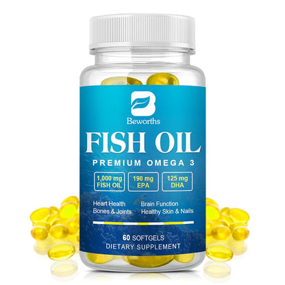 Beworths Fish Oil Premium Omega 3 Capsules Non-GMO Vegetarian