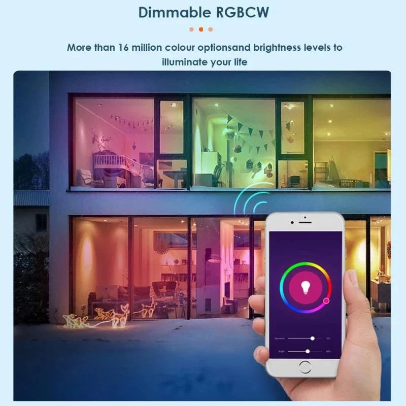 Tuya 10W E27 Wi-Fi Light Bulb Smart Life LED 850LM RGB Lamp App Work with Alexa Google Home Dimmable Timer 110v 220v