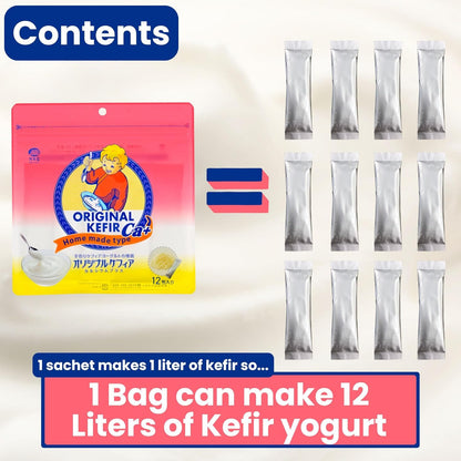 CALCIUM+ KEFIR YOGURT STARTER CULTURE 12 SACHETS IN 1 POUCH - 1 sachet makes 1 liter