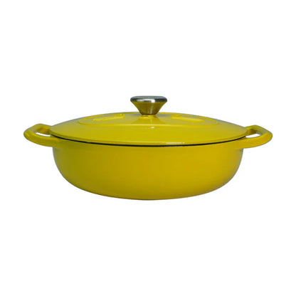 Happiness DUAL HANDLE ENAMELED CAST IRON POT- YELLOW