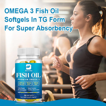 Beworths Fish Oil Premium Omega 3 Capsules Non-GMO Vegetarian