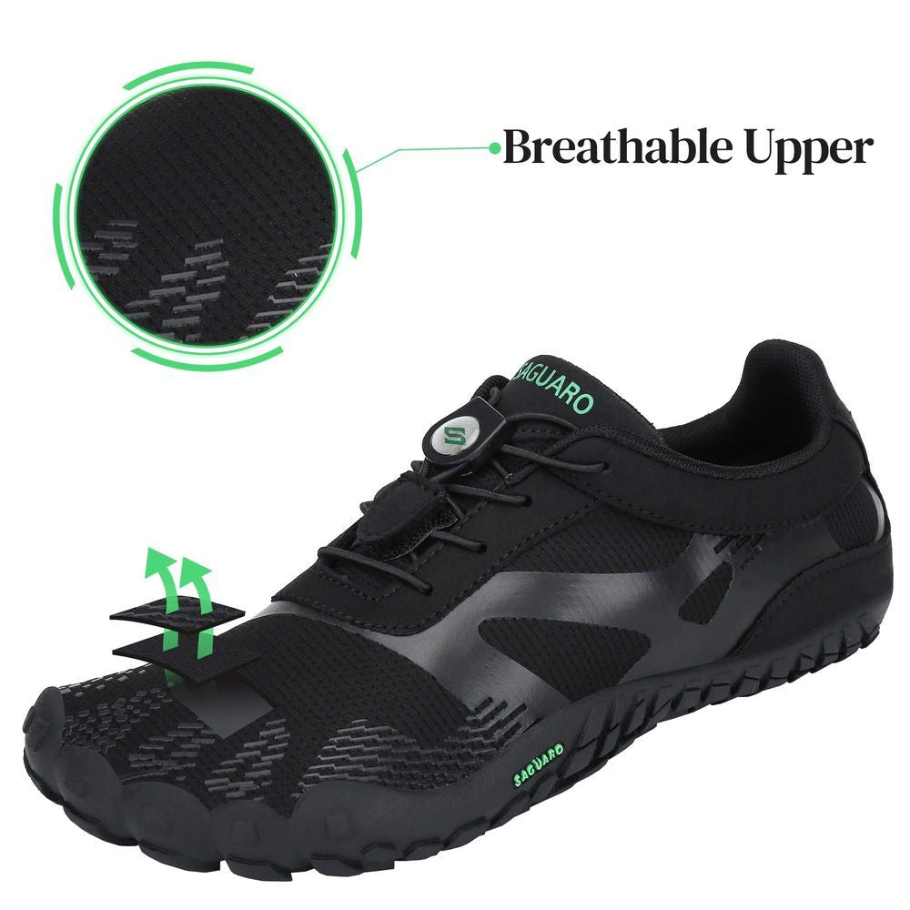 Saguaro Vitality III Minimalist Running Shoes (Barefoot) - BLACK