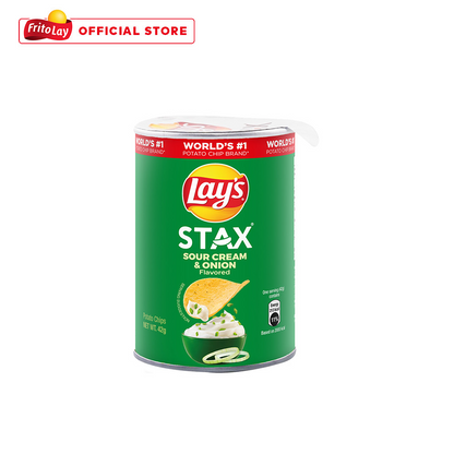1 CASE - Lays Stax Sour Cream & Onion Potato Chips 42g x 24