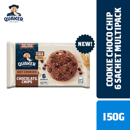 1 CASE - Quaker Oat Cookies Chocolate Chips 6s/150g x 50