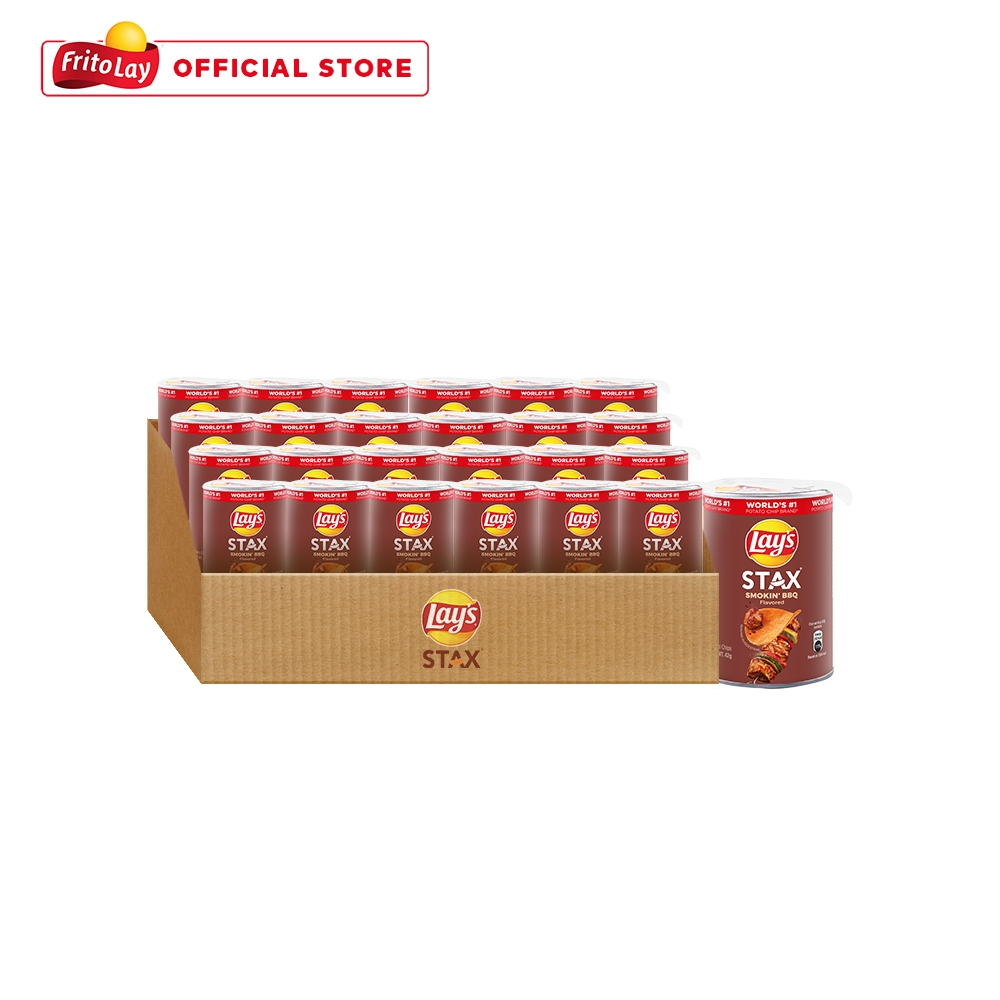 1 CASE - Lays Stax Barbecue Potato Chips 42g x 24
