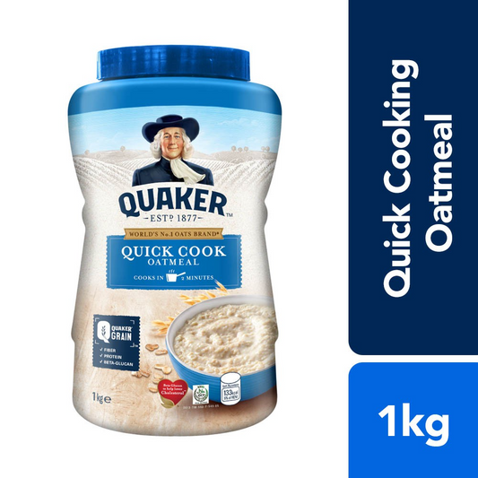 Quaker Quick Cook Oatmeal 1kg Jar