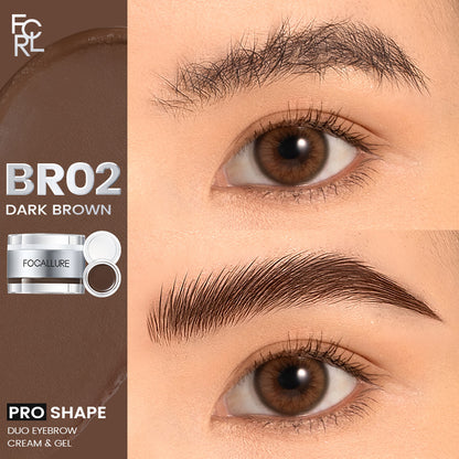 Focallure Multi Pro Duo Eyebrow Cream + Gel - Quick dry and Waterproof - FA23