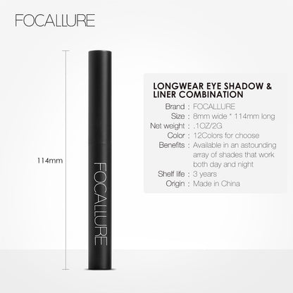 Focallure Longwear Eyeshadow pencil & Liner Combination - FA38