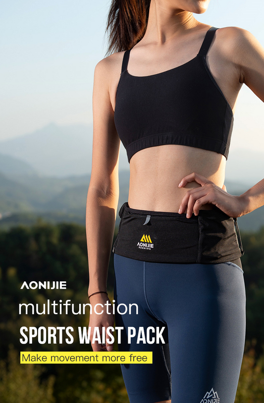 Aonijie W8122 Running BLACK WAIST BELT BAG - LARGE