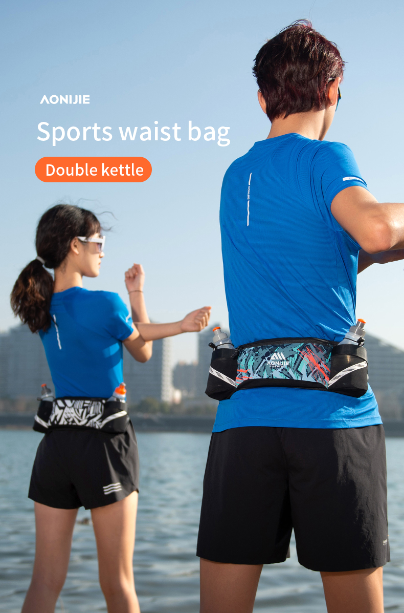 Aonijie W8125 Running Water Bottle WAIST BELT BAG Sports Waist Bag - ORANGE