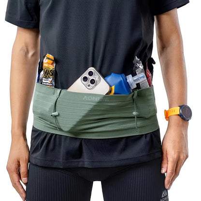 Aonijie Sports Waist bag with Bib Number Holder W8116-BLACK