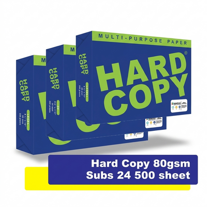 1 BOX HARD COPY Multi-purpose Paper SUB 24 80gsm - 5 REAMS