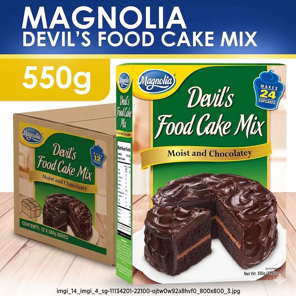 1 CASE - MAGNOLIA Devil's Food Cake Mix (550g x 24)