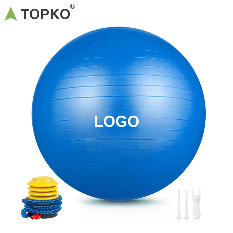 TOPKO 55/65/75cm Diameter Home Gym Use PVC Yoga Ball- BLUE