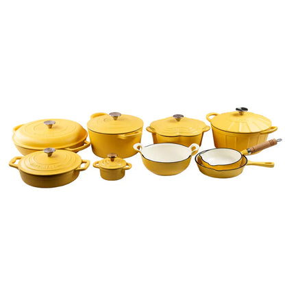 Happiness YELLOW ENAMEL CAST IRON KITCHENWARE - 7 PCS SET