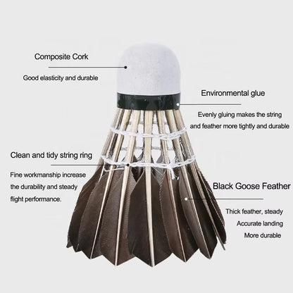 ALP SPORT 806 12pcs/Tube BLACK Goose Feather Shuttlecocks