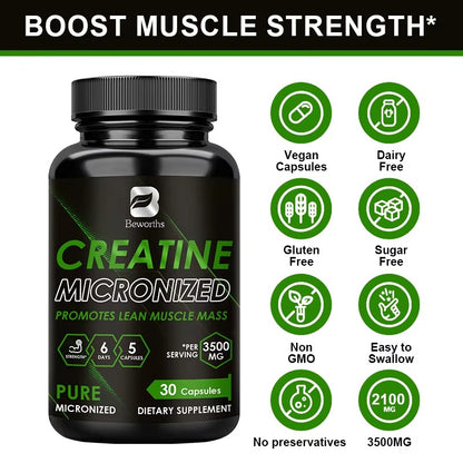 Beworths Creatine Monohydrate Capsules for Muscle Growth Supplement