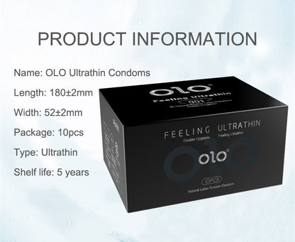 OLO 001 DELAY DRAGON CONDOM 10 PCS - round packaging