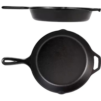 Happiness CAST IRON PAELLA SKILLET FRYING PAN - 30cm