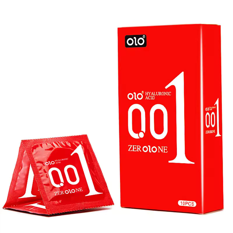 OLO ULTRATHIN 0.01 CONDOMS 10PCS - square packaging