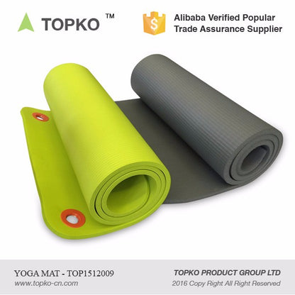 TOPKO Pilates NBR Yoga Mat- Gray