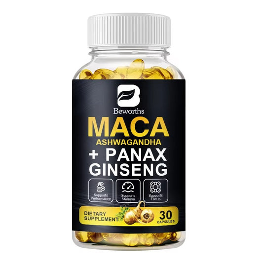 Beworths Maca Root Capsules with Ashgwanda Dietary Herbal Supplements