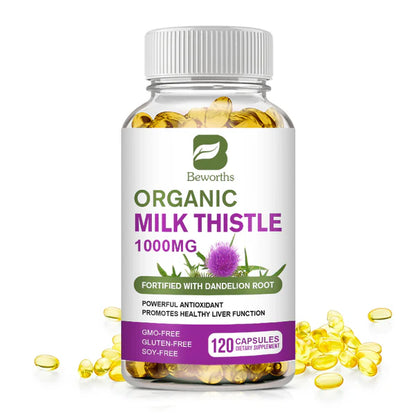 Beworths Milk Thistle Extract Capsules -Herbal Dietary Supplement 1000mg
