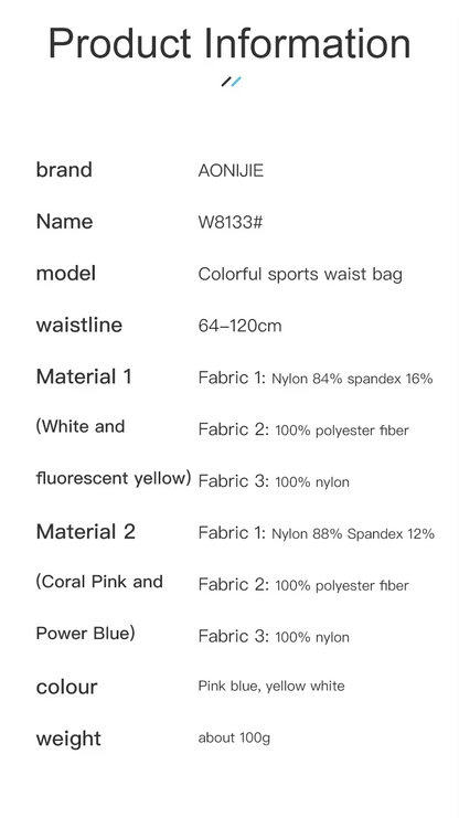 Aonijie W8133 Sports Waist Bag Running Belt- PINK