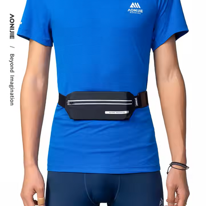 Aonijie W8129 Waterproof Sports Waist Bag Running Belt - BLACK