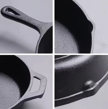 Happiness CAST IRON PAELLA SKILLET FRYING PAN - 30cm