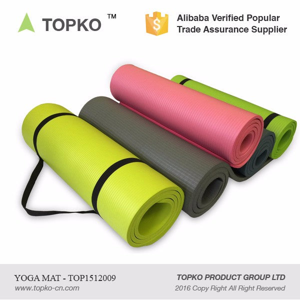 TOPKO Pilates NBR Yoga Mat- Gray