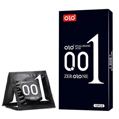 OLO ULTRATHIN 0.01 CONDOMS 10PCS - square packaging