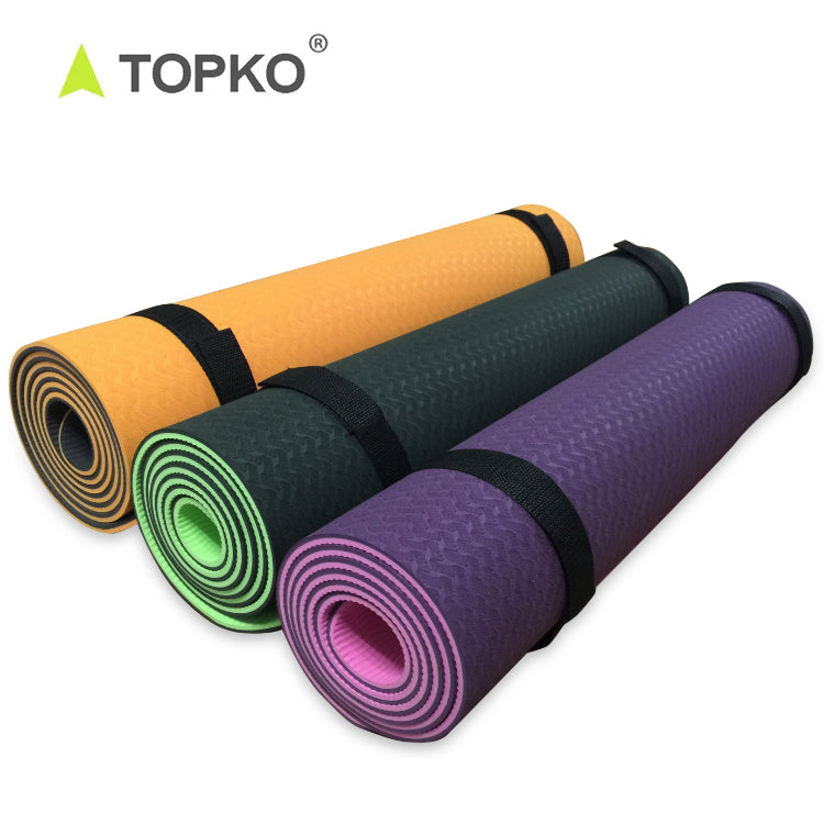 TOPKO Dual Color TPE Yoga Mat- BLUE