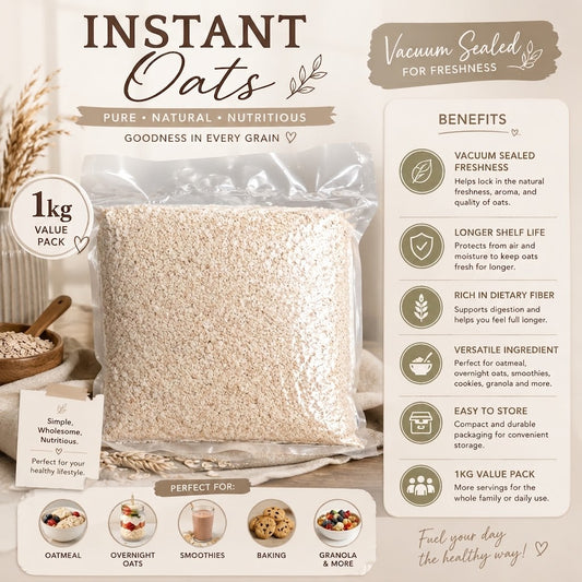 INSTANT OATS 1kg - sugar free healthy oats - Exp. Date March 2027