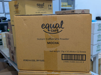 1 CASE - EQUAL CAFE MOCHA 3-IN-1 Coffee Mix - (10 Sticks x 12 Boxes)