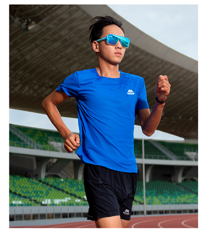 Aonijie FM5191 Quick-Drying RUNNING T-SHIRT for MEN Breathable Sports Top - BLUE XL