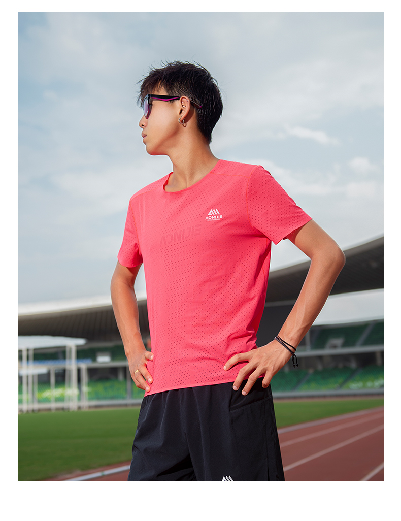 Aonijie FM5191 Quick-Drying RUNNING T-SHIRT for MEN Breathable Sports Top - BLUE XL