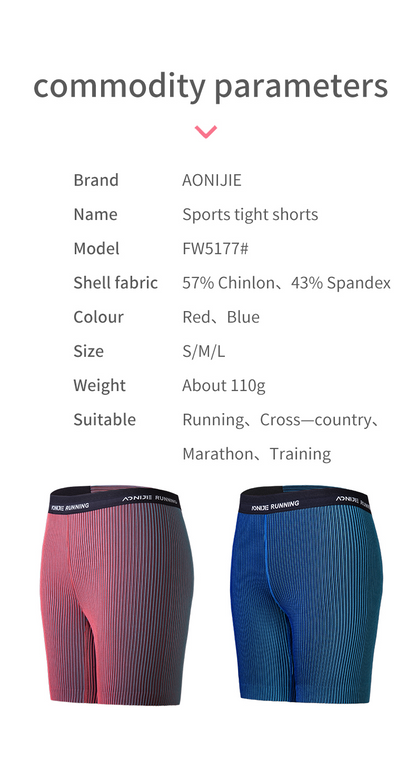 Aonijie FW5177 Running COMPRESSION SHORTS for Women Tight Sports Shorts -- RED LARGE