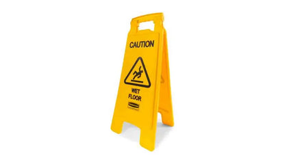 Rubbermaid YELLOW STABLE SAFETY SIGN with WET FLOOR SYMBOL