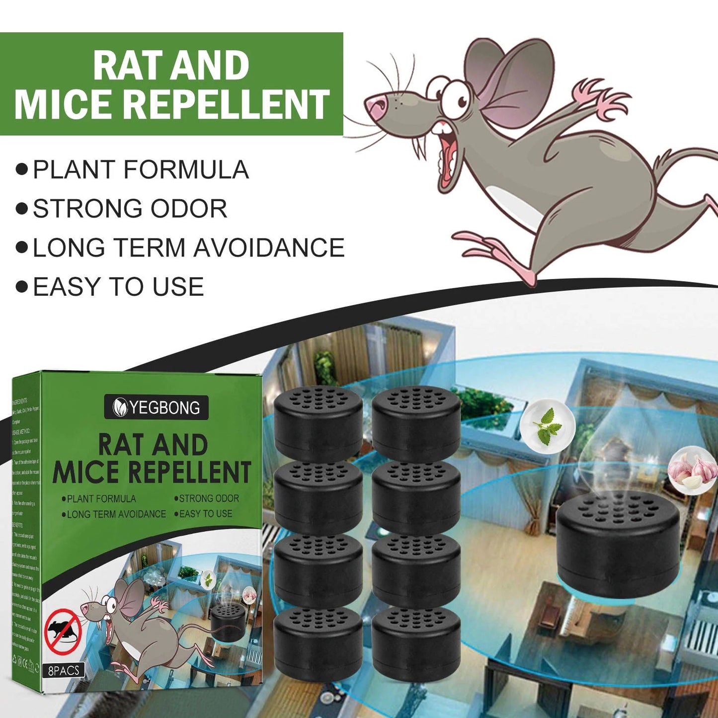 Yegbong RAT AND MICE REPELLENT - 1 box with 8pcs