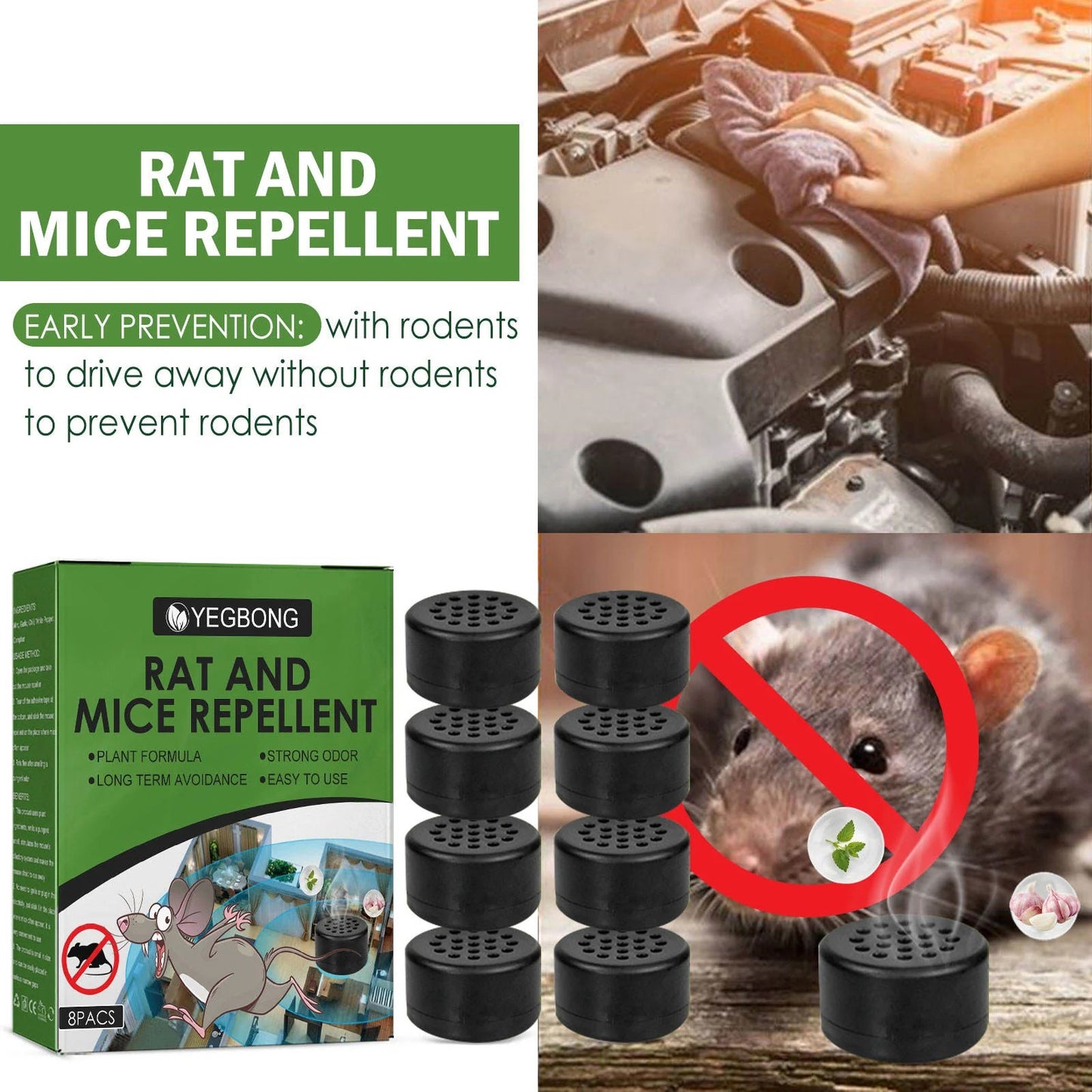 Yegbong RAT AND MICE REPELLENT - 1 box with 8pcs