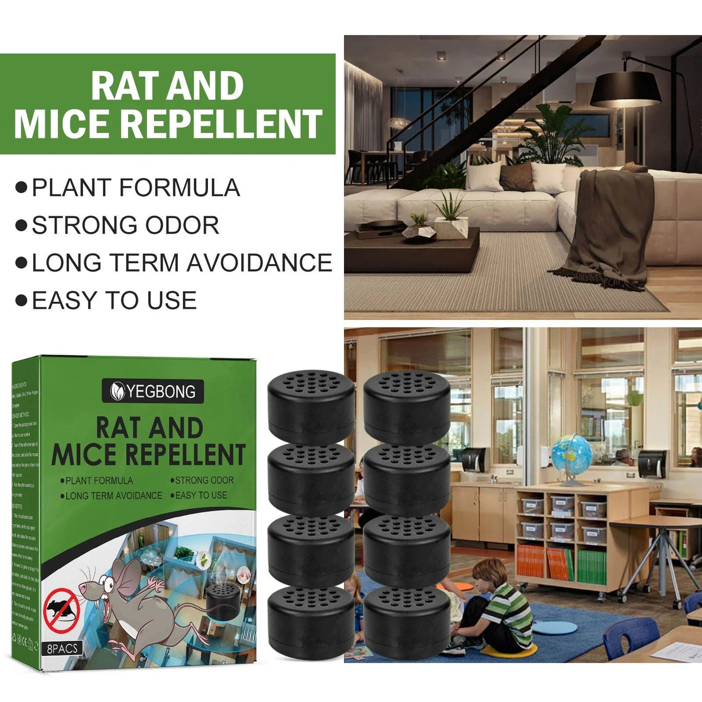 Yegbong RAT AND MICE REPELLENT - 1 box with 8pcs