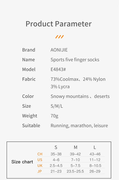 Aonijie Calf Toe Socks Model no. E4843 - DESSERT