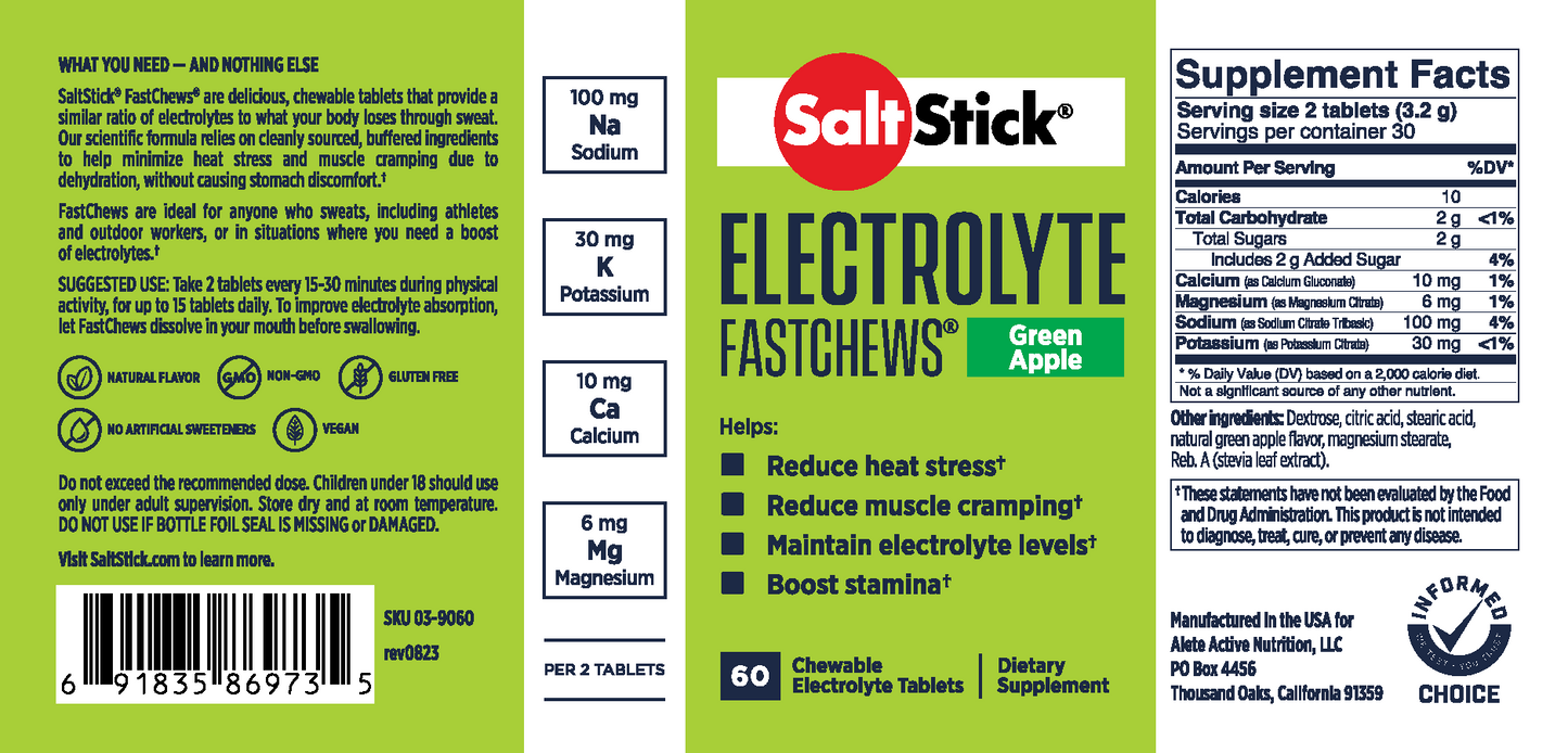 Saltsticks FASTCHEWS 10ct. Packet- Green Apple