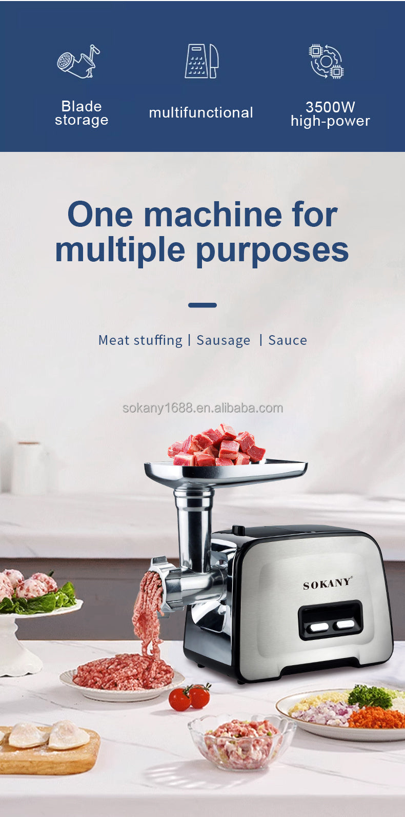 Sokany High Quality Meat Grinder 3500W